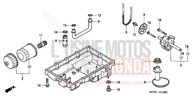 OELPUMPE/OELWANNE von CB1300 Super Bold'or ABS MOODY BLUE METALLIC (PB296) von 2002